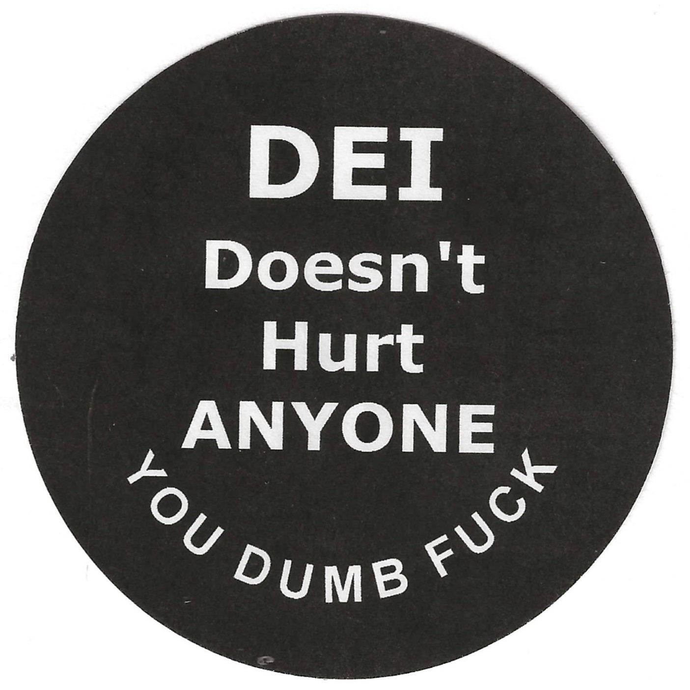 DEI Doesn't Hurt Anyone You Dumb Fuck 2.25" Pin-Back Button