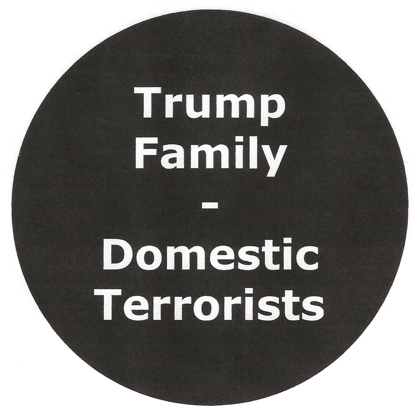 Trump Family Are Domestic Terrorists 2.25" Pin-Back Button